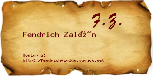 Fendrich Zalán névjegykártya